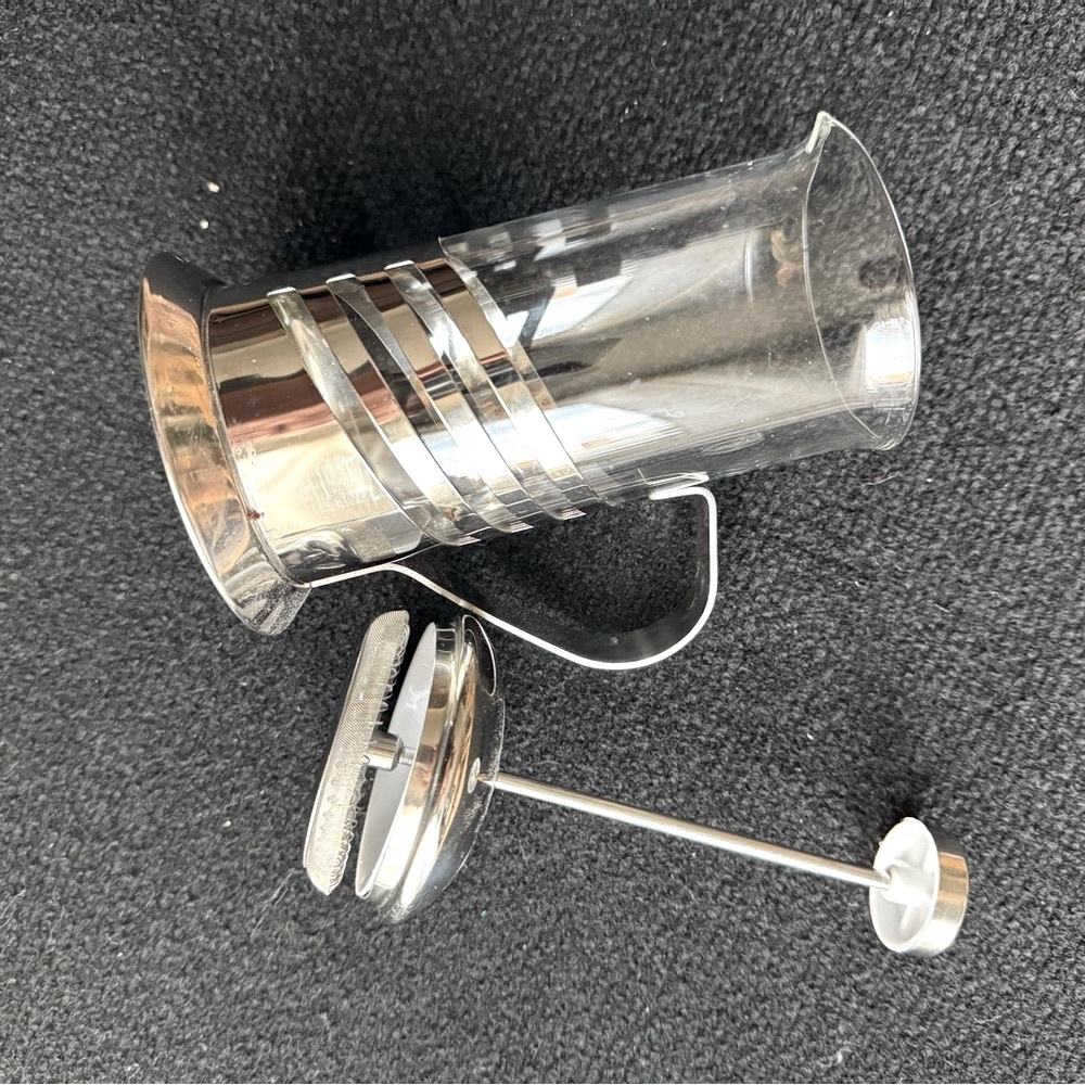 Stainless Steel French Press Coffee Maker, small makes 2 cups, vintage